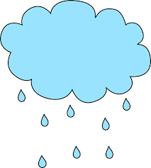 blue cloud with blue raindrops