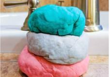 Fluffy mounds of paydough in various colors