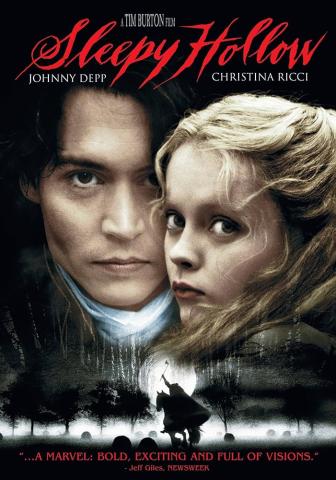 Red lettering at the top.  Images of Johnny Depp and Christina Ricci with a black background.