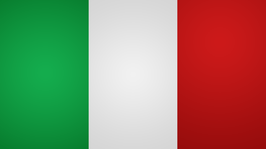 Green, white, red Italy flag.