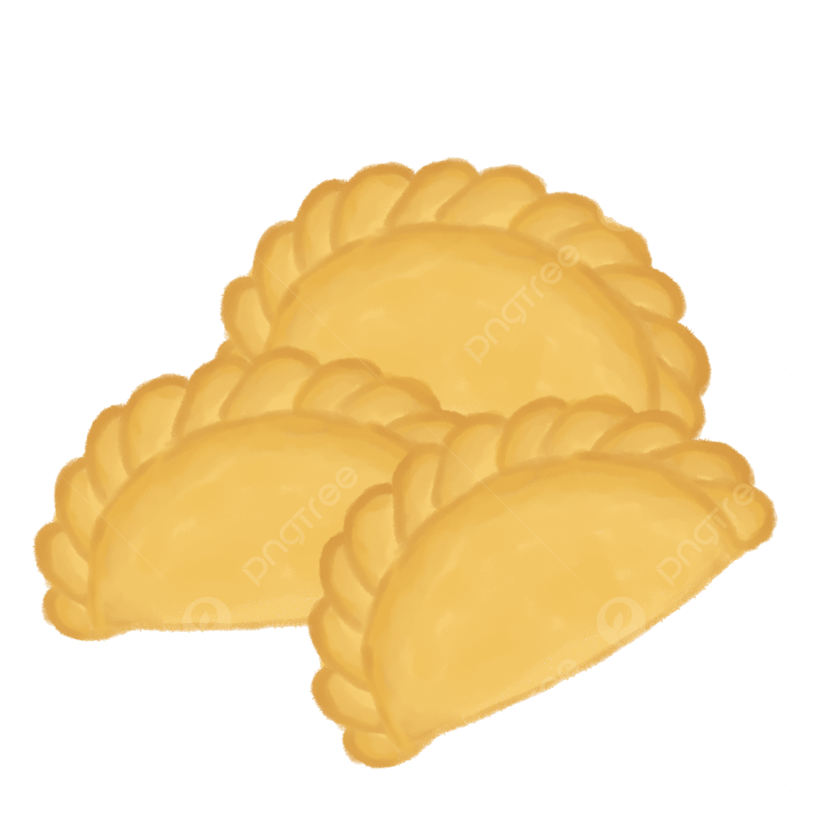 3 empanadas on a gray and white checkerboard 
