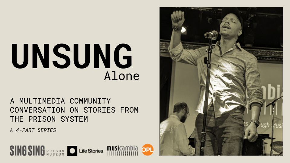 African American man with fist in the air on a black and white background.