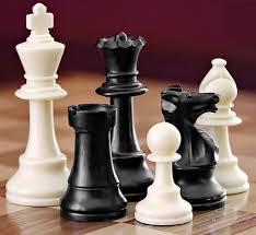 Black and white chess pieces