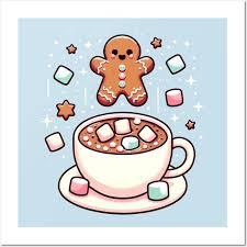 hot chocolate with gingerbread cookie